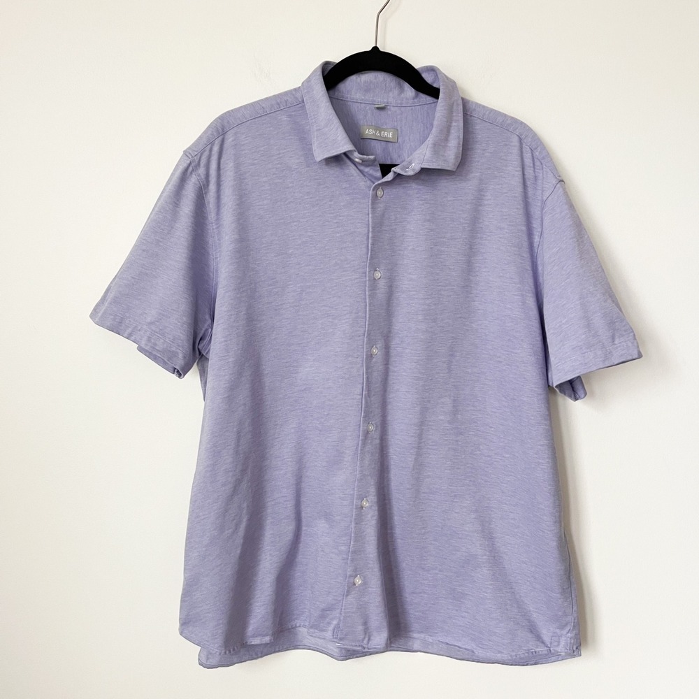 Ash & Erie Short Sleeve Polo Shirt Mens XXL‎ Standard Cotton Purple